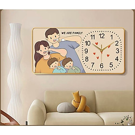 Mua Tranh đồng hồ tráng gương treo tường gia đình hạnh phúc tặng kèm đinh treo
