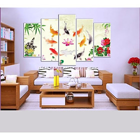 Tranh Hoa Sen Cá Chép |Cửu Ngư Quần Hội |T3M-10409