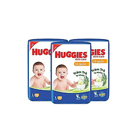 Combo 3 Tã bỉm quần HUGGIES SKINCARE gói BIG JUMBO size L48 miếng