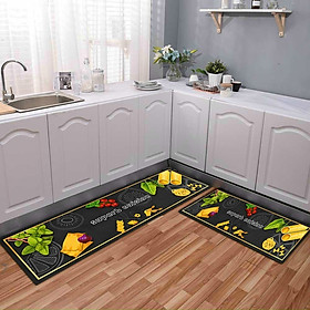 Mua Sét 2 thảm bếp kích thước 120x40cm và 60x40cm thiết kế mang tính thẩm mỹ cao với họa tiết 3D độc đáo  mặt trên bằng len nỉ thẩm hút nước tốt  mặt dưới đế cao su chống trơn trượt