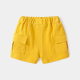 Quần Short Túi Hộp Cho Bé Trai Bé Gái Chất Đũi Mát Nhẹ Size 10-35kg - vàng - 4(10-13kg) 6(14-17kg) S(18-21kg) M(22-25kg) L(26-29kg) XL(30-35kg) 