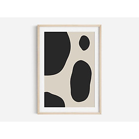Tranh in cao cấp | Tranh nghệ thuật trừu tượng - Black Abstract Art Print, Black and Beige Abstract Art 01