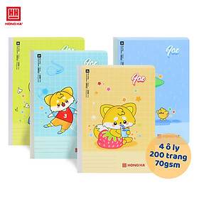 Vở 4 ô ly 200 trang Hồng Hà School Fox gáy may định lượng 70gsm - 0602