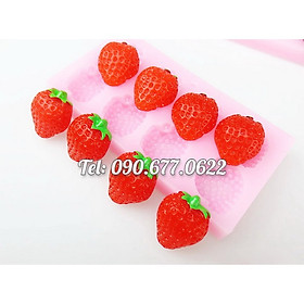 Mua Khuôn silicone làm bánh  rau câu  socola 8 trái dâu – Mã số 1027
