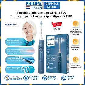 Bàn chải đánh răng điện Sonicare ProtectiveClean serial 5300 thương hiệu Hà Lan cao cấp Philips HX5181 - Hàng chính hãng