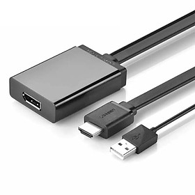 Ugreen UG40238MM107TK 50CM màu Đen Bộ chuyển đổi HDMI sang DisplayPort hỗ trợ phân giải 4K - HÀNG CHÍNH HÃNG