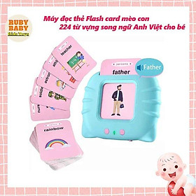 Máy đọc thẻ flash card mèo con 224 từ vựng song ngữ anh việt cho bé - đồ chơi trẻ em giáo dục