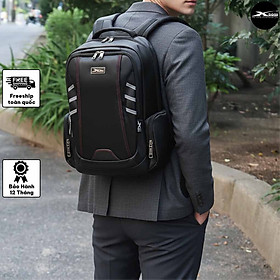 Balo Nam Cao Cấp Xbags DarkEagle XB 2008 – Balo laptop chống thấm, form cứng nam tính, màu đen phối đỏ