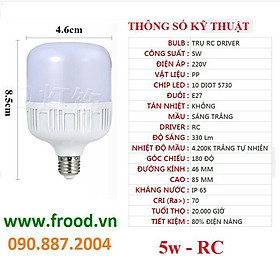 Bóng đèn LED bắp, trụ, tròn, búp 5w,7w, 9w, 12w sáng trắng hoặc vàng, Đuôi E14 hoặc E27