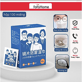 Hộp 100 Khăn Lau Kính Nano, Chống Bám Hơi Nước, Chống Bụi Bẩn - Khăn Lau Kính Nano Hộp 100 Miếng Giấy Lau Kính Chống Bám Hơi Nước, Lau Sạch Vân Tay Bụi Bẩn