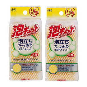 Combo 02 Miếng mút rửa chén bát siêu sạch Ohe - Nội địa Nhật Bản