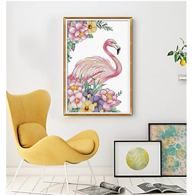 Mua Tranh thêu chữ thập chỉ lụa Hạc may mắn 65x50cm