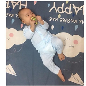 Bộ Noubaby dài tay khuy giữa kẻ ngang cho bé trai/gái