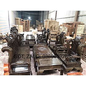 Mua Bộ bàn ghế Tần Thủy Hoàng gỗ mun đuôi công phòng khách sang trọng giá thật