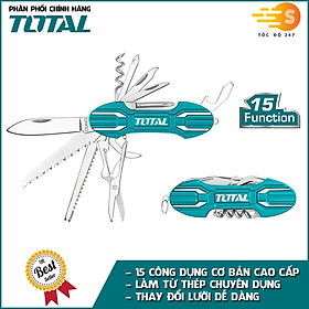 Bộ dao cắt đa năng 15 công dụng TOTAL THMFK0156 - Xếp nhỏ gọn, 15in1, 15 chức năng khác nhau