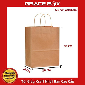 Mua Túi Giấy Kraft Nhật Bản Cao Cấp - Màu Nâu - 33x26x12cm