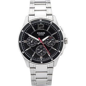 Đồng Hồ Nam Dây Thép Không Gỉ Casio MTP-1374D-1AVDF - Đen