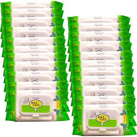 Combo 22 Gói Khăn Ướt Max Cool Không Hương (100 Tờ x 22) - Xanh