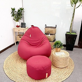Mua Ghế lười Qủa lê + Đôn gát chân vải Micro Size L