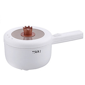 Mua Nồi điện mini đa năng 700W Tsuki TS6332 có tay cầm  dung tích 1.6L nấu cơm  lẩu  hấp  nấu canh rất tiện lợi - Hàng chính hãng