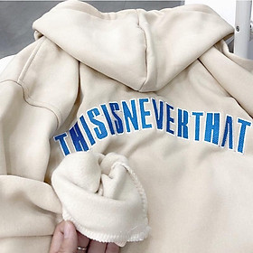 áo khoác nỉ This màu kem unisex ảnh thật SSSTore ( nam nữ mặc đều được)