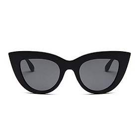 Kính râm Mắt mèo vếch nhựa đen thời trang (Đen bóng)