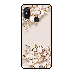 Ốp lưng dành cho điện thoại Xiaomi Redmi Note 6 Pro  Tranh Hoa Nền Trắng