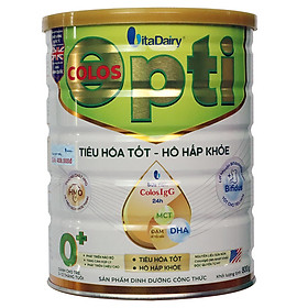 Sữa Colos Opti 0+ lon 800g - Tiêu hoá tốt, Hô hấp khoẻ, dành cho bé 0 - 12 tháng tuổi của VitaDairy