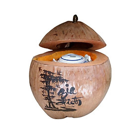 Mua Bộ Giữ Ấm Bình Trà Vỏ Dừa Hoa Văn Lồng Chữ  Gia Đình   Chữ  Cát Tường  - Bình Trà 500 - 1000ml