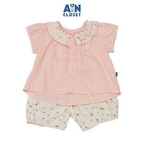 Bộ quần áo Ngắn bé gái họa tiết Thỏ Hoa Nhí Hồng Cotton - AICDBGBHUAGO - AIN Closet