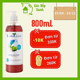 Nước Rửa Chén Hữu Cơ Layer Clean - Hương Quýt, Thể Tích 800ml