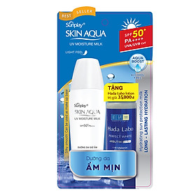 Sữa Chống Nắng Hằng Ngày Dưỡng Da Giữ Ẩm Sunplay Skin Aqua UV Moisture SPF50+ PA+++ (30g) - Tặng Dung Dịch Dưỡng Hada Labo