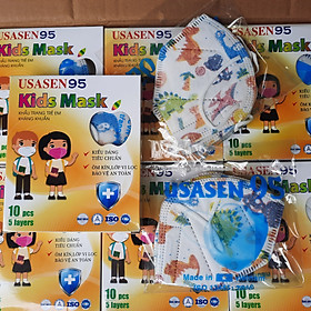 Khẩu trang y tế trẻ em N95 USASEN95 KIDS MASK 5 lớp kháng khuẩn cho bé ngăn khói bụi tránh tia UV