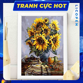 Mua Tranh Tô Màu Theo Số - Tranh Tĩnh Vật Hướng Dương - MS163