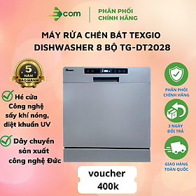 Mua MÁY RỬA CHÉN BÁT TEXGIO TG-DT2028  8 BỘ-SẤY KHÔ TĂNG CƯỜNG KHÍ NÓNG-HỆ THỐNG FAN SẤY KHÍ TƯƠI LƯU THÔNG KHOANG MÁY- HÀNG NHẬP KHẨU