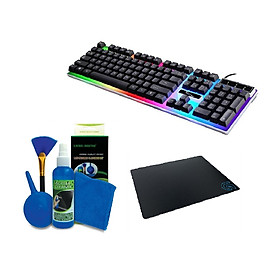 Mua COMBO Bàn phím G21 LED giả cơ game chuyên dụng + Bộ vệ sinh 4 món ( TẶNG  lót chuột ) - Màu ngẫu nhiên - Hàng nhập khẩu