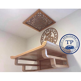 Mua BÀN THỜ TREO TƯỜNG GỖ SỒI  CÚNG THỔ CÔNG  THỜ PHẬT ( TẶNG KÈM TẤM CHỐNG ÁM KHÓI VÀ CHỮ TRANG TRÍ CHỮ PHÚC HÁN) KH17333