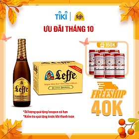 Thùng 24 Chai Bia Leffe Blonde Leffe Vàng - Bia Thầy Tu Nhập Khẩu Bỉ 330ml