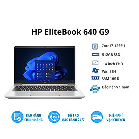 Máy tính Laptop HP EliteBook 640 G9 6M158PA (14" Full HD/Intel Core i7-1255U/16GB/512GB SSD/Windows 11 Home) - Hàng chính hãng