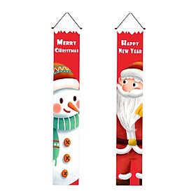 Christmas Porch Sign Banners Christmas Hanging Banners Xmas Decoration for Holiday Wall Front Door Garden Yard