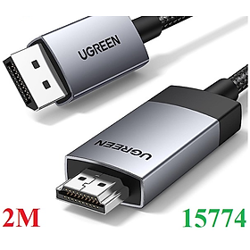 Mua Cáp chuyển đổi Displayport sang HDMI dài 2M hỗ trợ 4K60Hz  2K144Hz  1080p240Hz Ugreen 15774 cao cấp - Hàng chính hãng