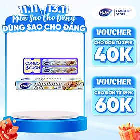 Combo 3 Hộp Giấy Bạc Màng Nhôm MyJae Đài Loan Để Bảo Quản, Nướng Thức Ăn, Bọc Thực Phẩm 30cm x 14m