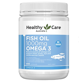 Healthy care Fish Oil 1000mg Omega 3 Australia 400 viên -  giúp giảm các triệu chứng của suy yếu thể lực, chứng rối loạn tâm thần