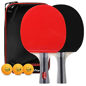 2 cây vợt bóng bàn bằng gỗ dương cao cấp 7 lớp 3 quả bóng và 1 túi lưu trữ