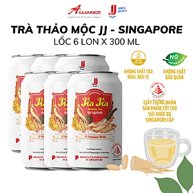 [Chính hãng] Lốc 6 Lon Trà Thảo Mộc Nguyên Vị Jia Jia JJ (6 Lon x 300ml) - Thương hiệu Singapore