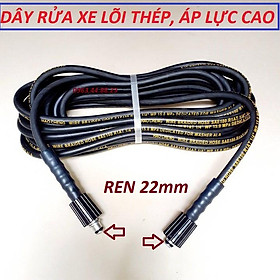 Mua 15m Dây xịt rửa  ống dây rửa xe lõi thép áp lực cao cấp (ren 22mm)