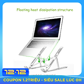 Giá Đỡ Laptop Hợp Kim Nhôm Cao Cấp Giúp Tản Nhiệt Có Thể Điều Chỉnh Góc Độ - Hàng chính hãng