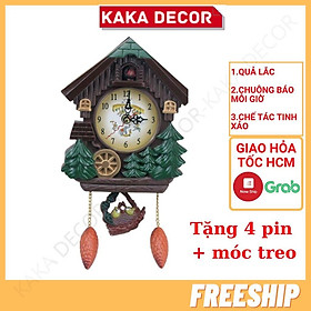 Mua Đồng hồ quả lắc treo tường có CHUÔNG REO  đồng hồ treo tường hoạt hình đẹp mái nhà cho bé trang trí phòng