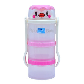 Hộp Đựng Đồ Ăn 3 Ngăn Kèm Muỗng Nĩa Cho Bé CEQ111 PAPA