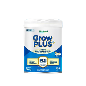 Sữa bột Nutifood Sweden GrowPLUS+ Tiêu Hóa (Xanh Nhạt) 0+ - Tiêu hóa khỏe, tăng cân (Lon 800g)